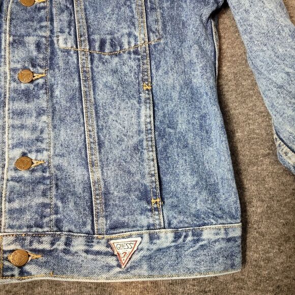 Vintage 80's Guess Georges Marciano Men’s Trucker Jacket  Size S Blue Denim - Picture 4 of 11